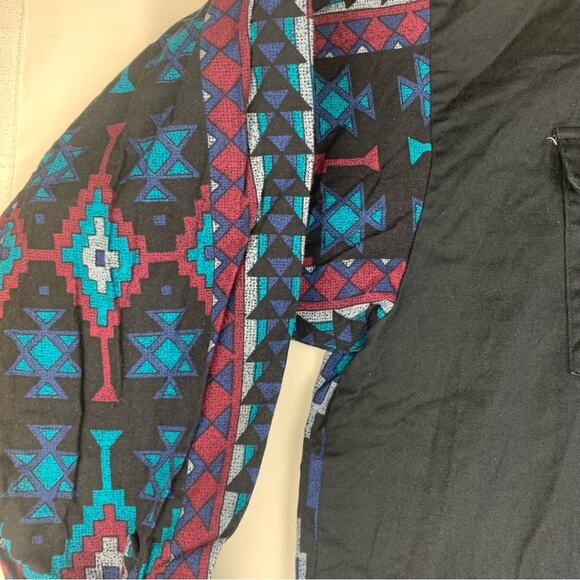 Panhandle Slim mens XL 17.5 western button down shirt Aztec long sleeve blue pur - Picture 8 of 10